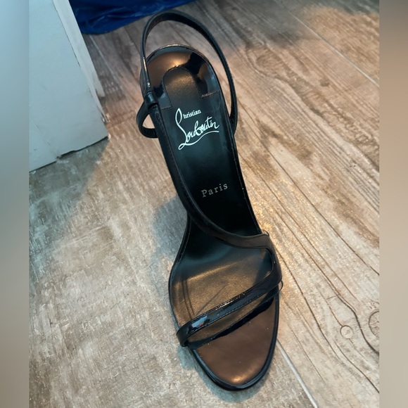 Christian Louboutin Heels - Rosalie Sandals - Leather & PVC Black - Picture 11 of 12